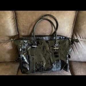 Patten leather carry on  bag